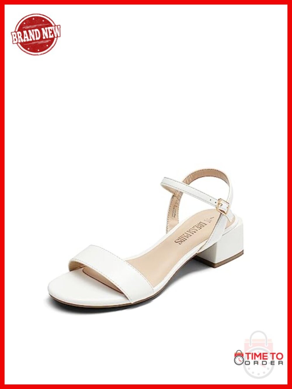 Women's Chunky Low Block Heel Dress Sandals Round Toe Ankle Strap